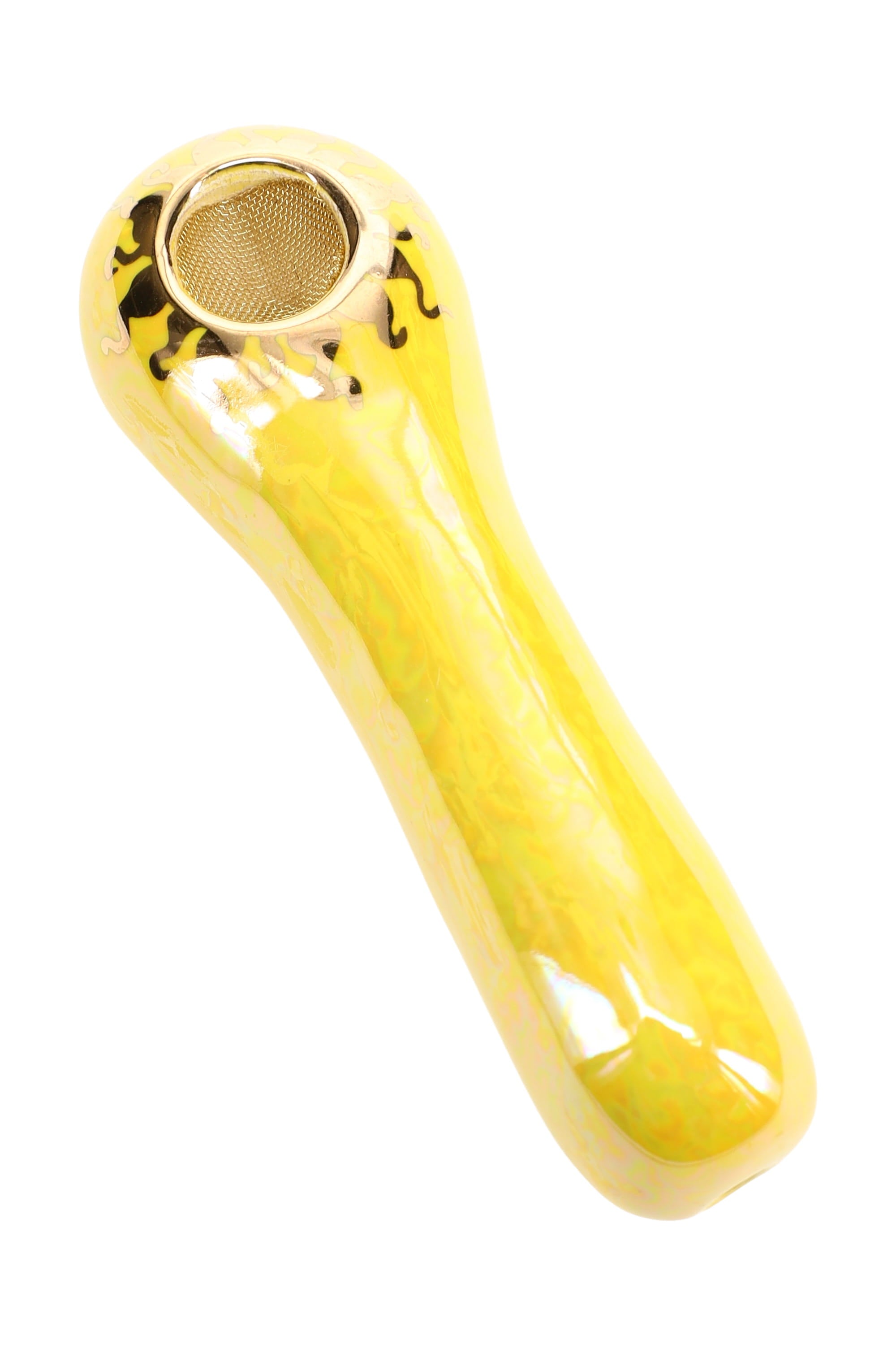 Ancient Creations Ceramics 4″ Ceramic Spoon Hand Pipe – Brass Screen – US-Made
