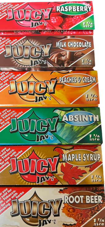 Juicy Jay’s Organic 1 1/4 Size 32 Papers Rolling Papers Sampler (6 Pack)