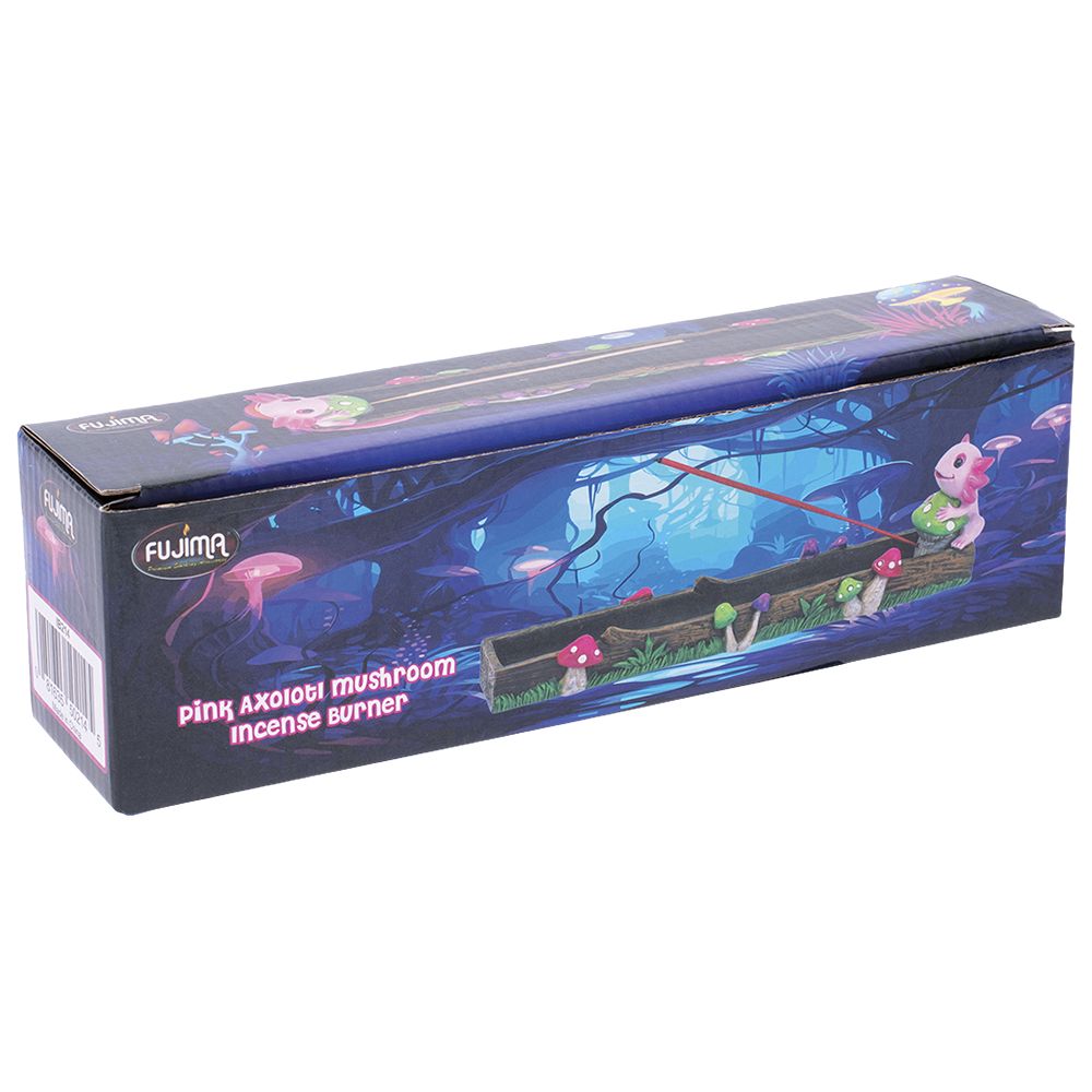 Fujima Pink Axolotl Mushroom Stick Resin Incense Burner - 10.5"
