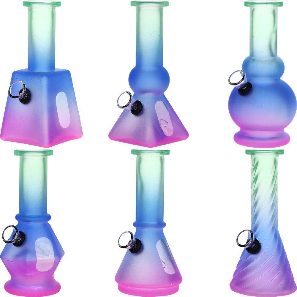 SeshGear Glass Mini Water Pipe | 6" | Grommet | Assorted Styles | 6ct Display