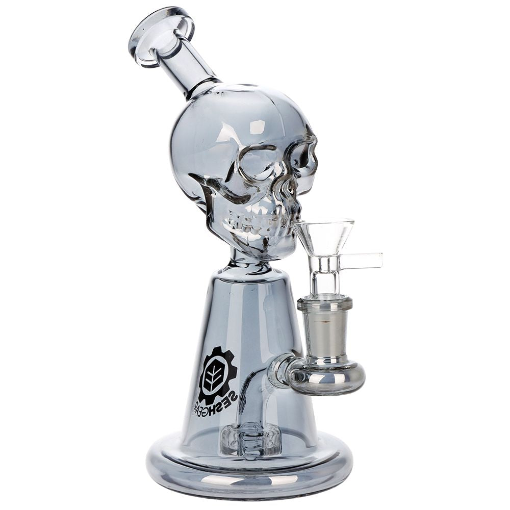 SeshGear Ancient Skullz Glass Water Pipe - 7.5" / 14mm F