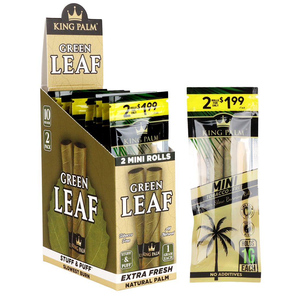 King Palm Hand-Rolled Leaf Wraps | Mini | 2pc | 10pk Display
