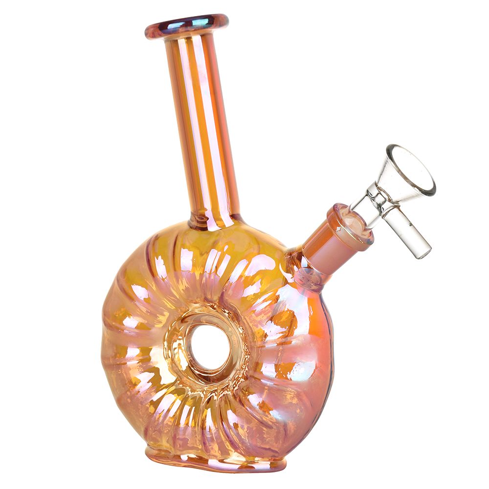 Electroplated Donut Glass Water Pipe - 6.75" / 14mm F