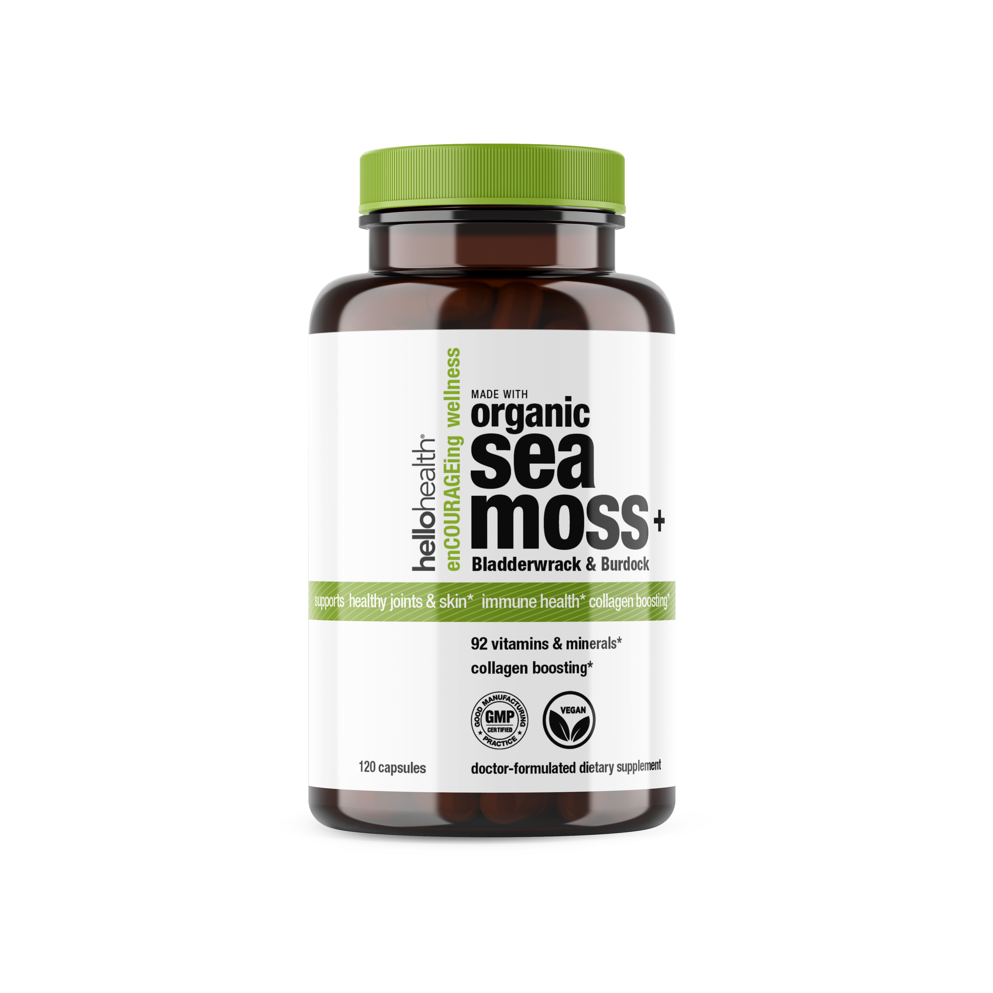 Organic Irish Sea Moss Capsules with Burdock Root & Bladderwrack