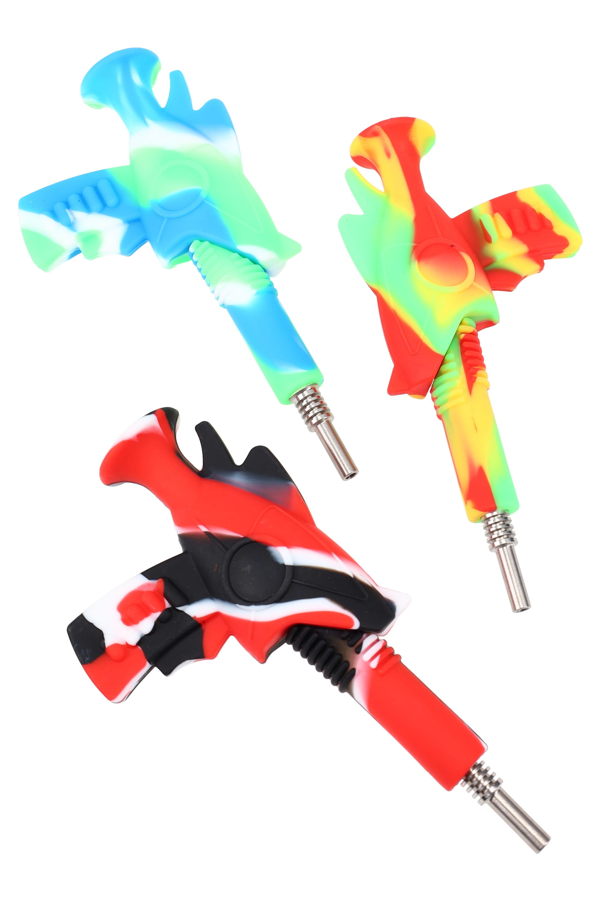Silicone Martian Ray-Gun Dab Straw “Cosmic Zapper” – 6″ – Assorted Colors