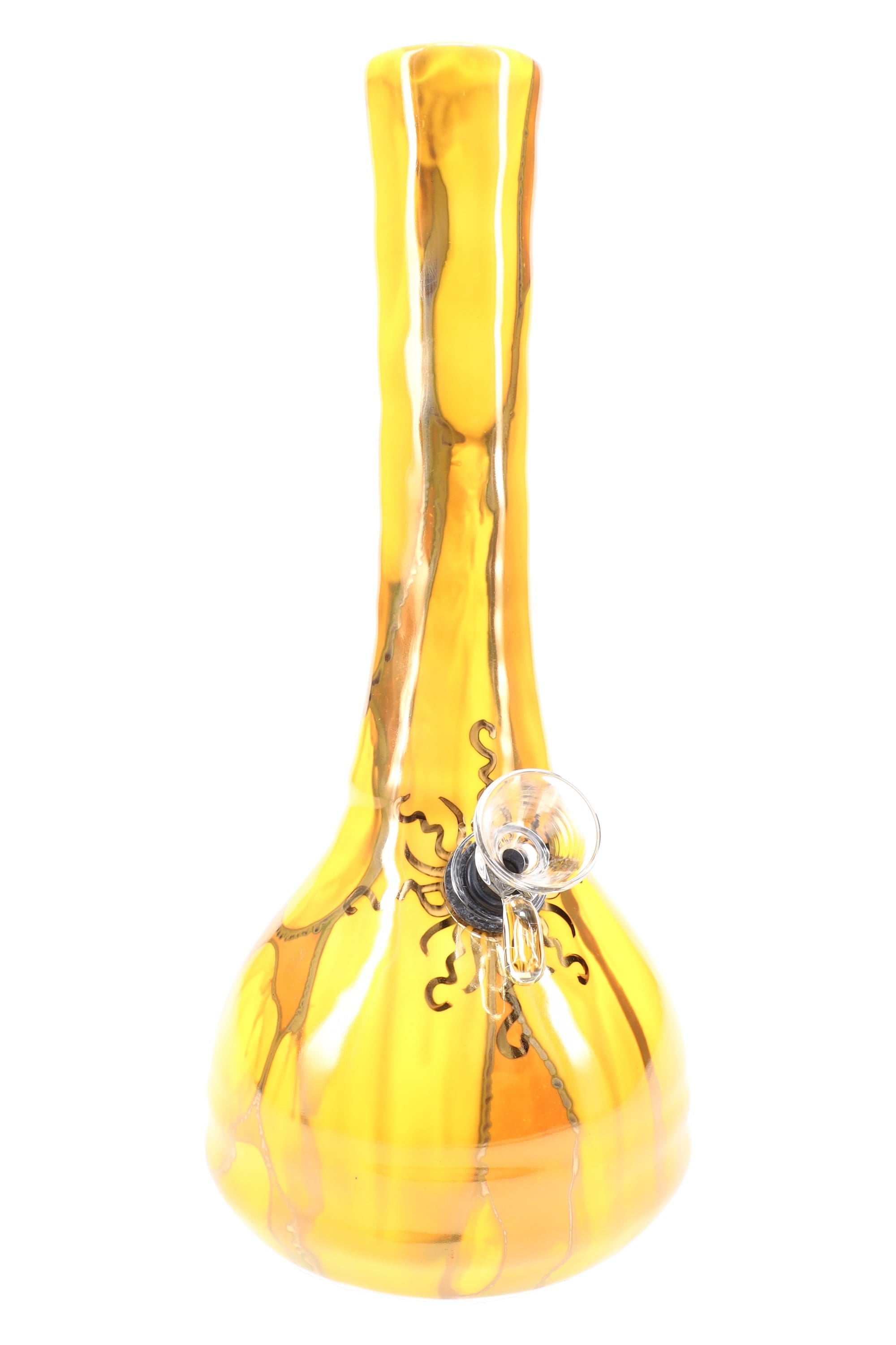 Ancient Creations 9″ Gold Sunburst Ceramic Beaker Bong