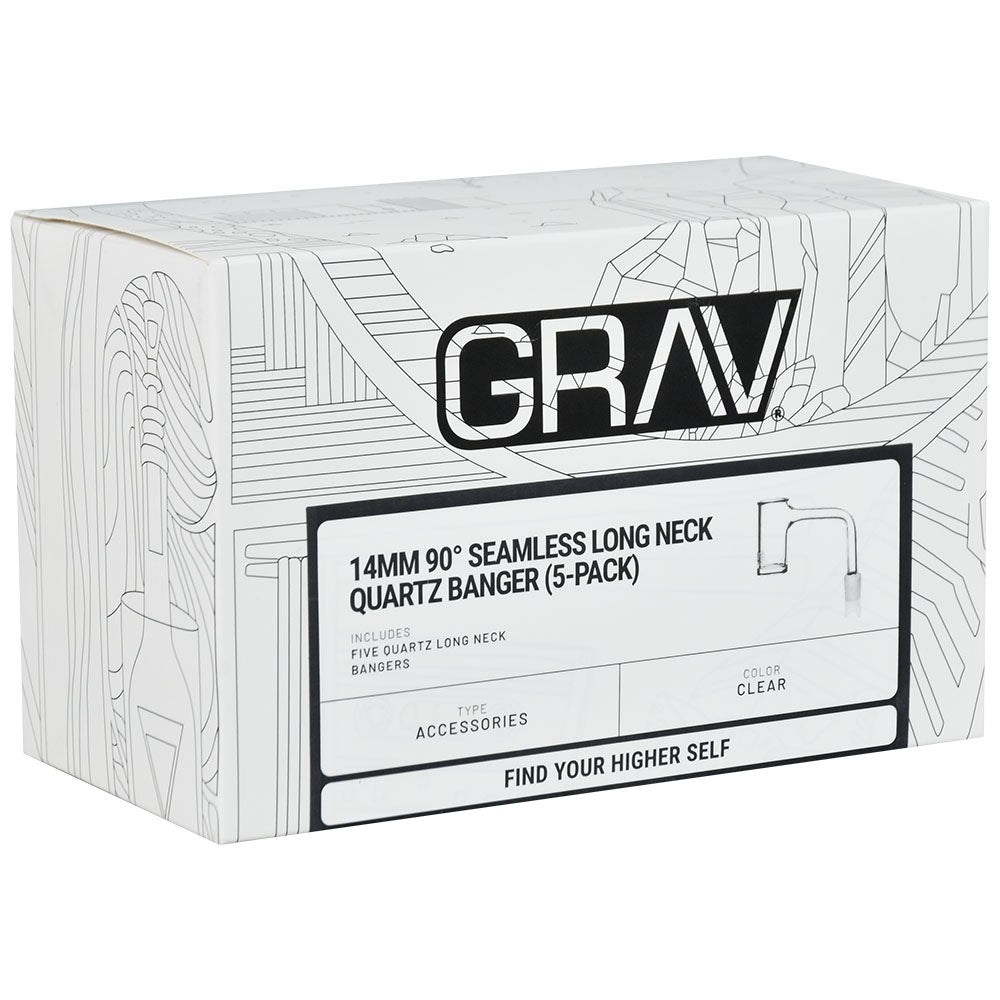 GRAV Long Neck Seamless Banger - 14mm M / 90D 5pcs