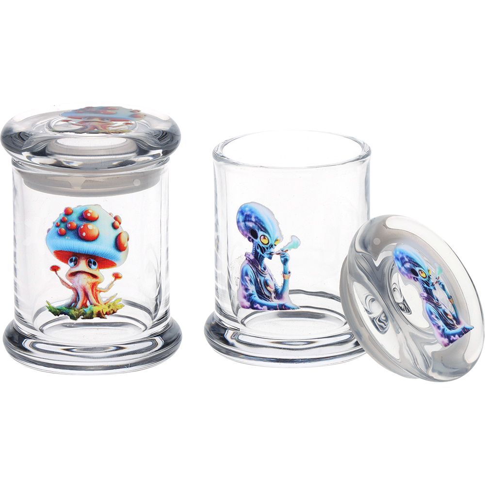 12CT DISPLAY - Bamboo Woods Trippedelic Glass Jar - 3" / Assorted Designs