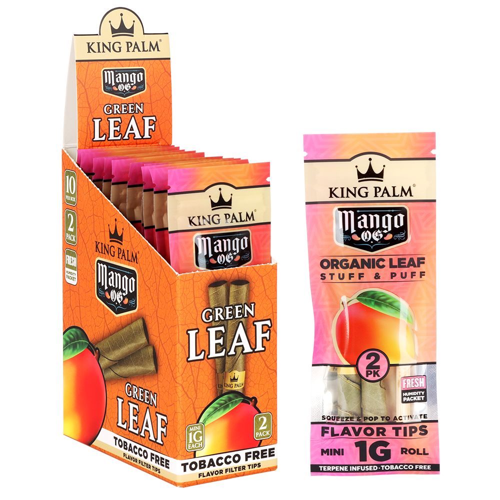 King Palm Hand-Rolled Leaf Wraps | Mini | 2pc | 10pk Display