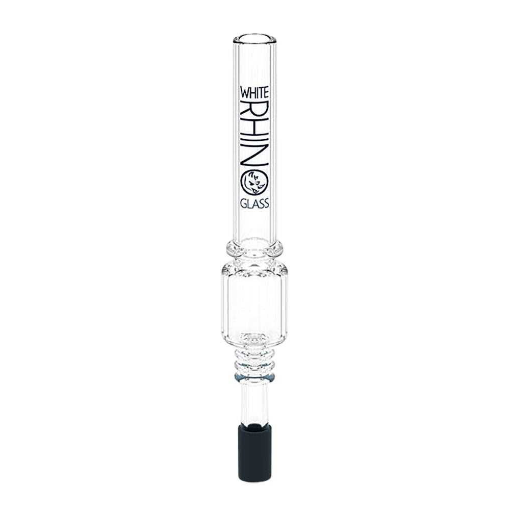 White Rhino Quartz Dab Straw V4 w/ Silicone Cap - 5" 25ct