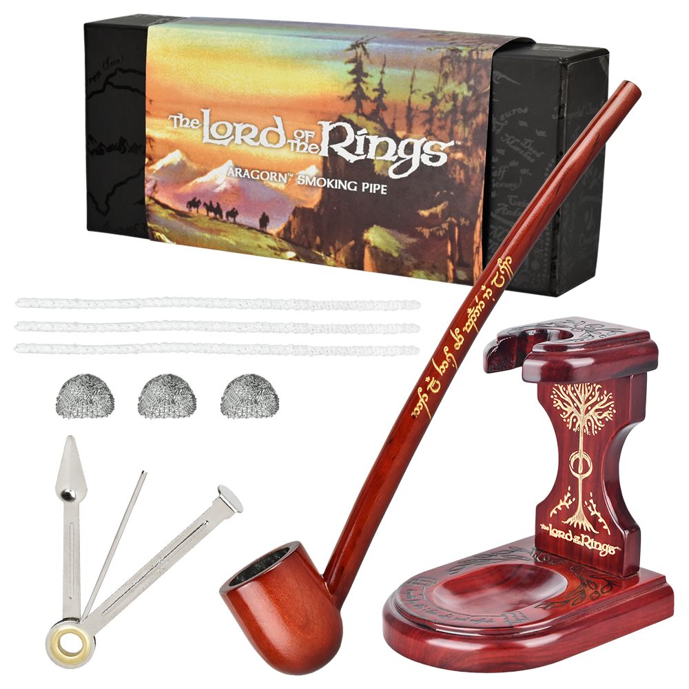 BUNDLE - Pulsar Shire Pipes ARAGORN Smoking Pipe & Middle-Earth Pipe Stand