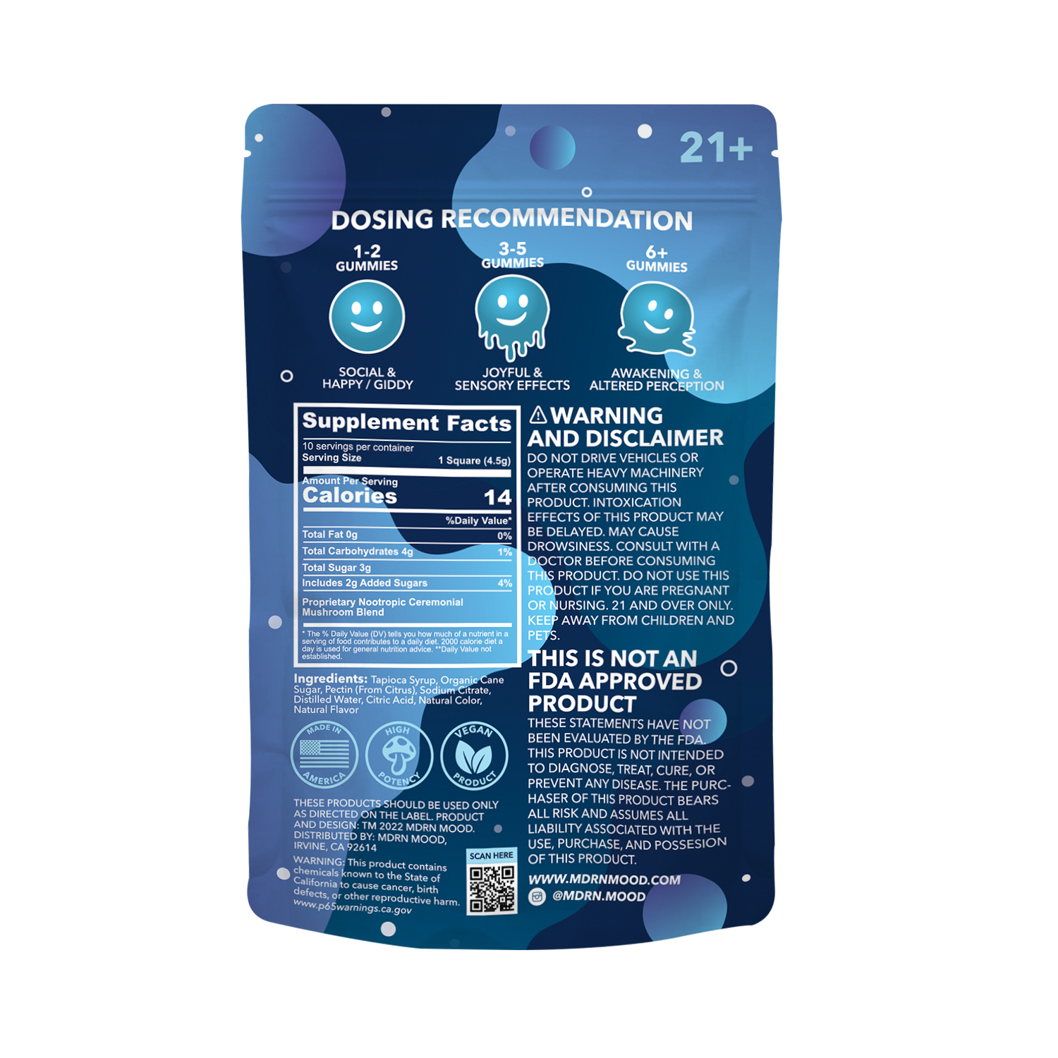 MDRN MOOD Magic Mushroom Gummies - Blue Raspberry