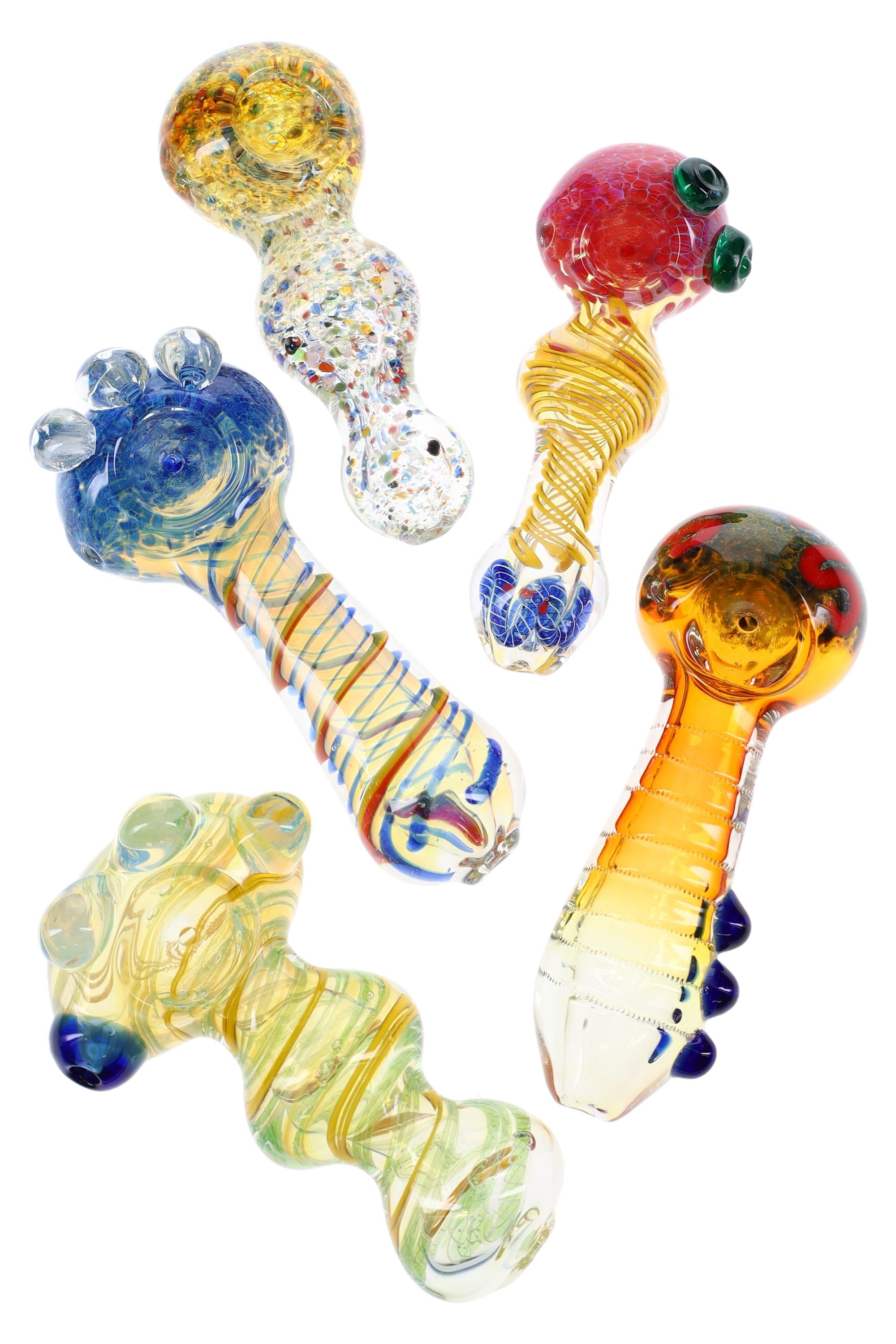 Colorful Glass Hand Pipe “Pocket Swirl” – 4½″ – Assorted Colors