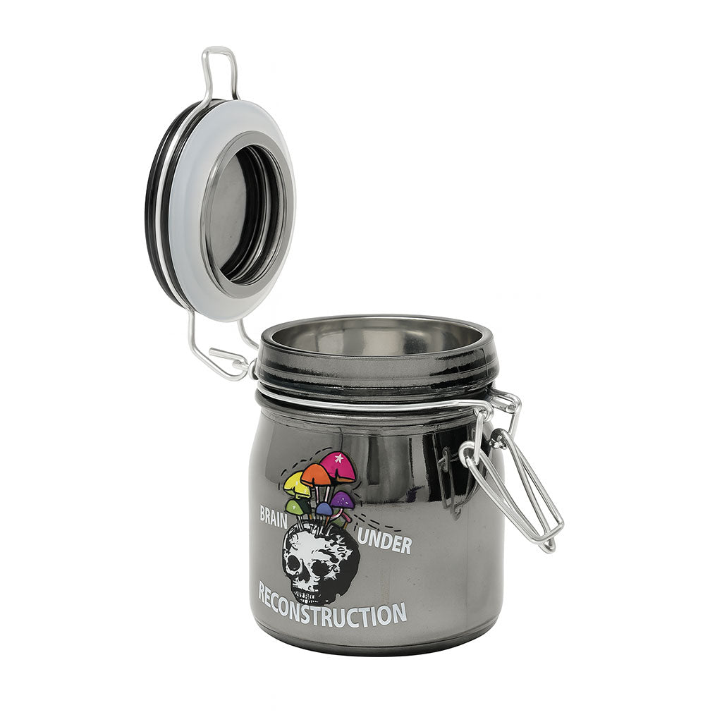 BRAIN UNDER RECONSTRUCTION CLAMPING LID STASH JAR
