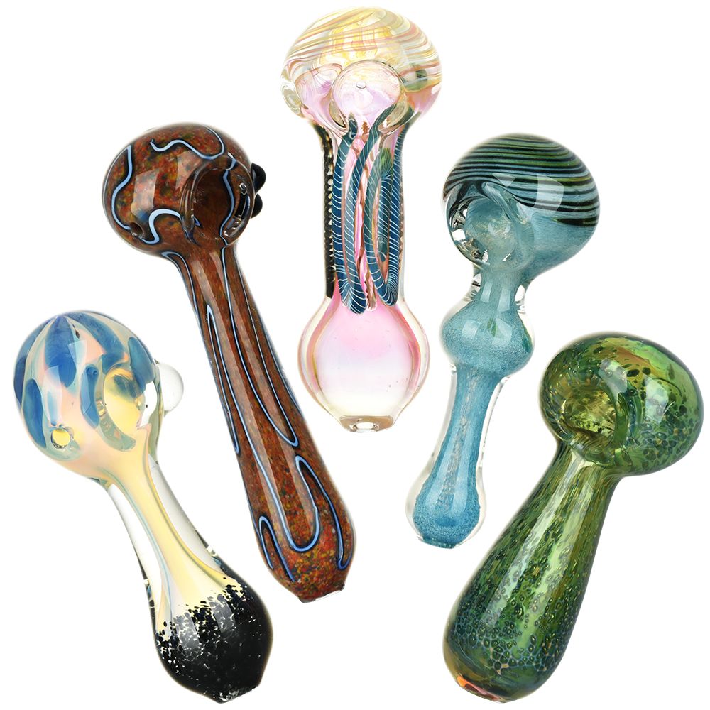 Heavy Ethers Assortment Glass Spoon Pipes - 4.5" 20ct