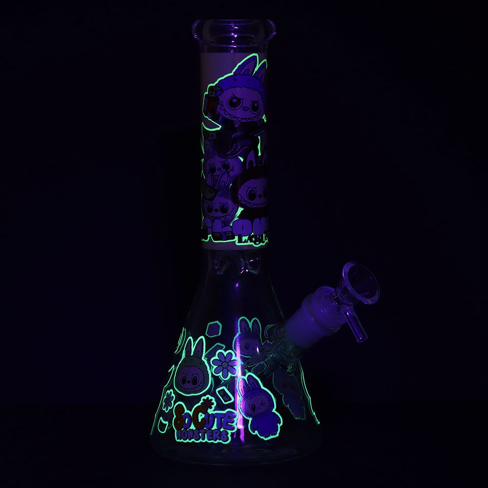 Labubu Beaker Glass Water Pipe Bong | 9.75" | 14mm F | Designs Vary