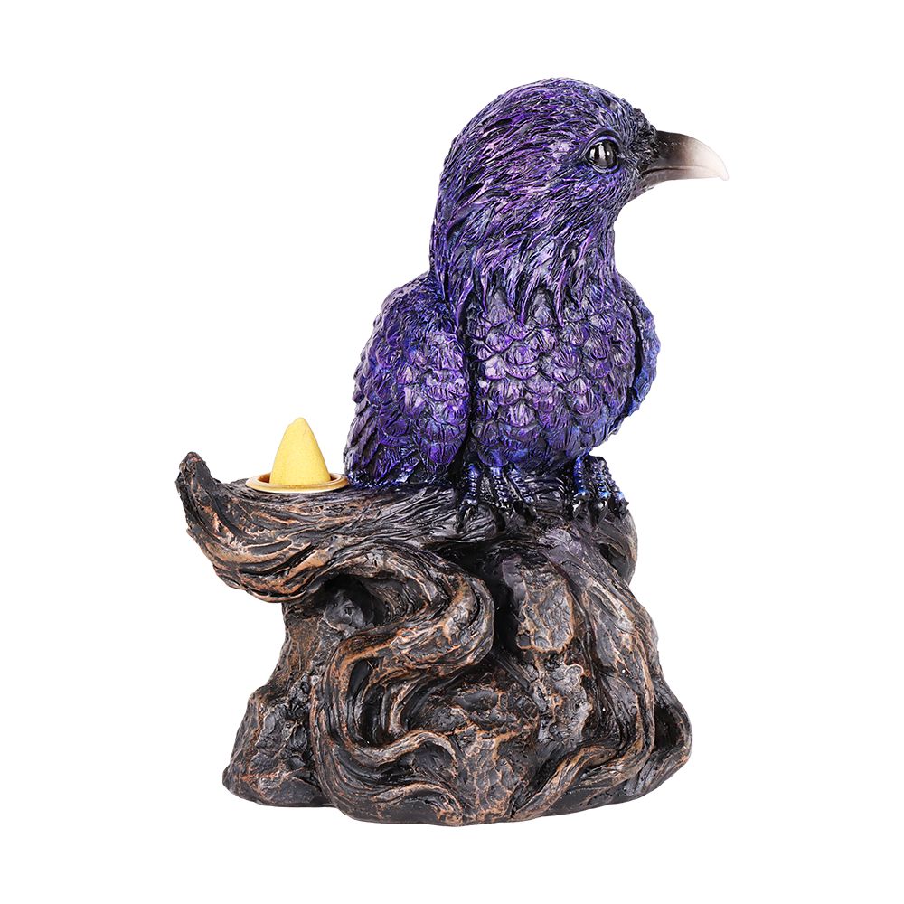 Quoth the Raven Back Flow Polyresin Incense Burner - 6.75" x 5.25"