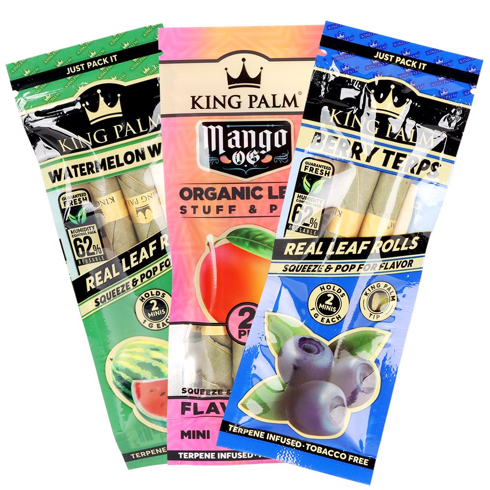 King Palm Hand-Rolled Leaf Wraps | Mini | 2pc | 10pk Display