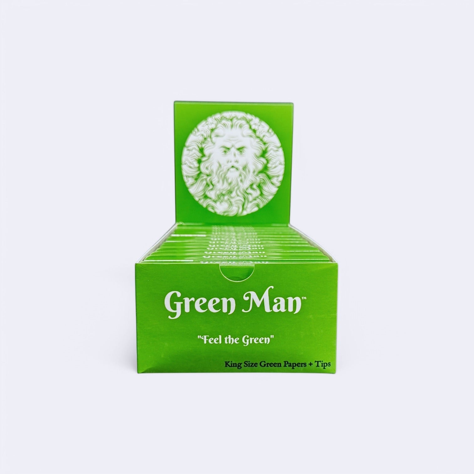 Green Man King Size Green Rice Papers with Pre-Rolled Tips