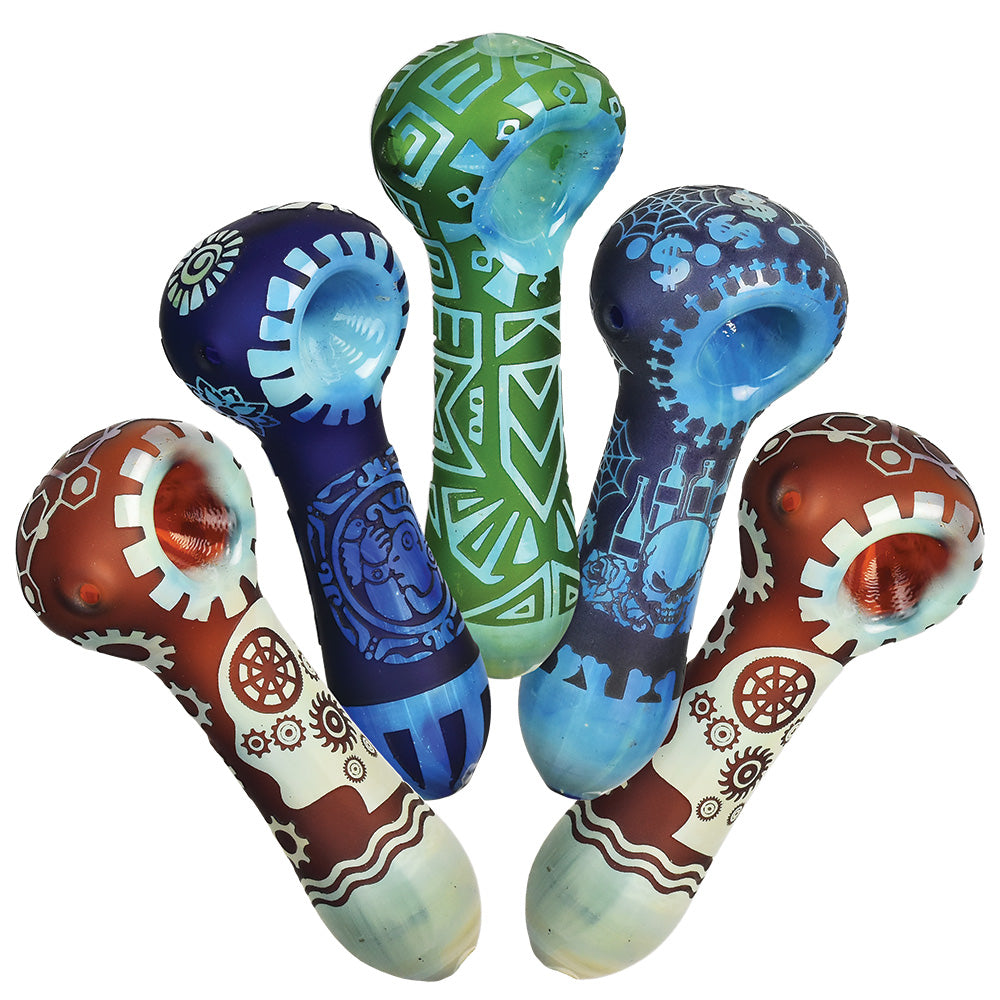 Geometric Culture Spoon Pipe - 4" / 5pcs