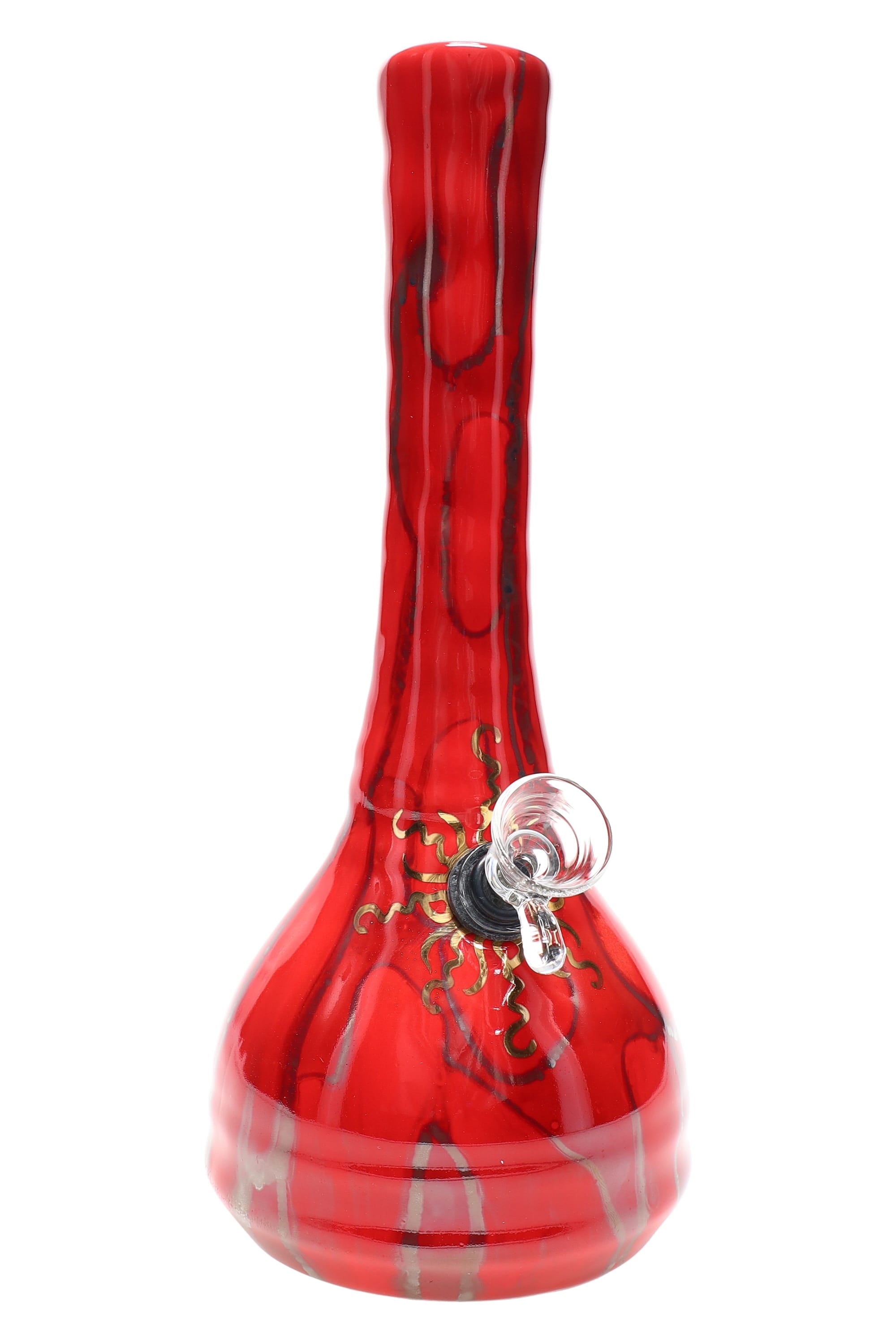 Ancient Creations 9″ Gold Sunburst Ceramic Beaker Bong