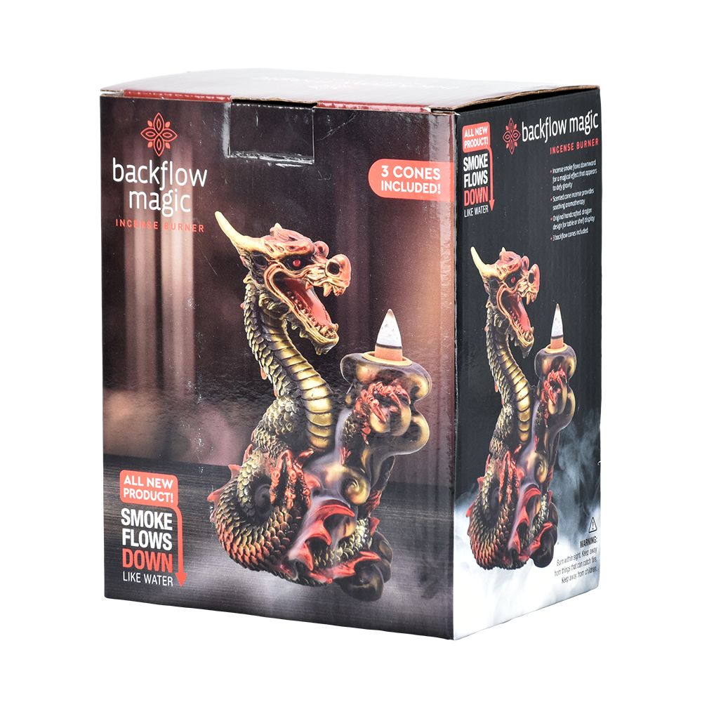 Copper Dragon Backflow Cone Incense Burner - 6"