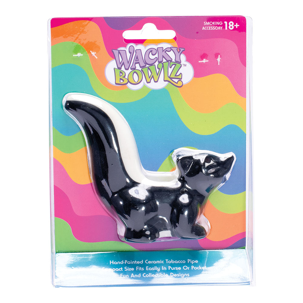 Wacky Bowlz Skunk Ceramic Hand Pipe - 4.5"