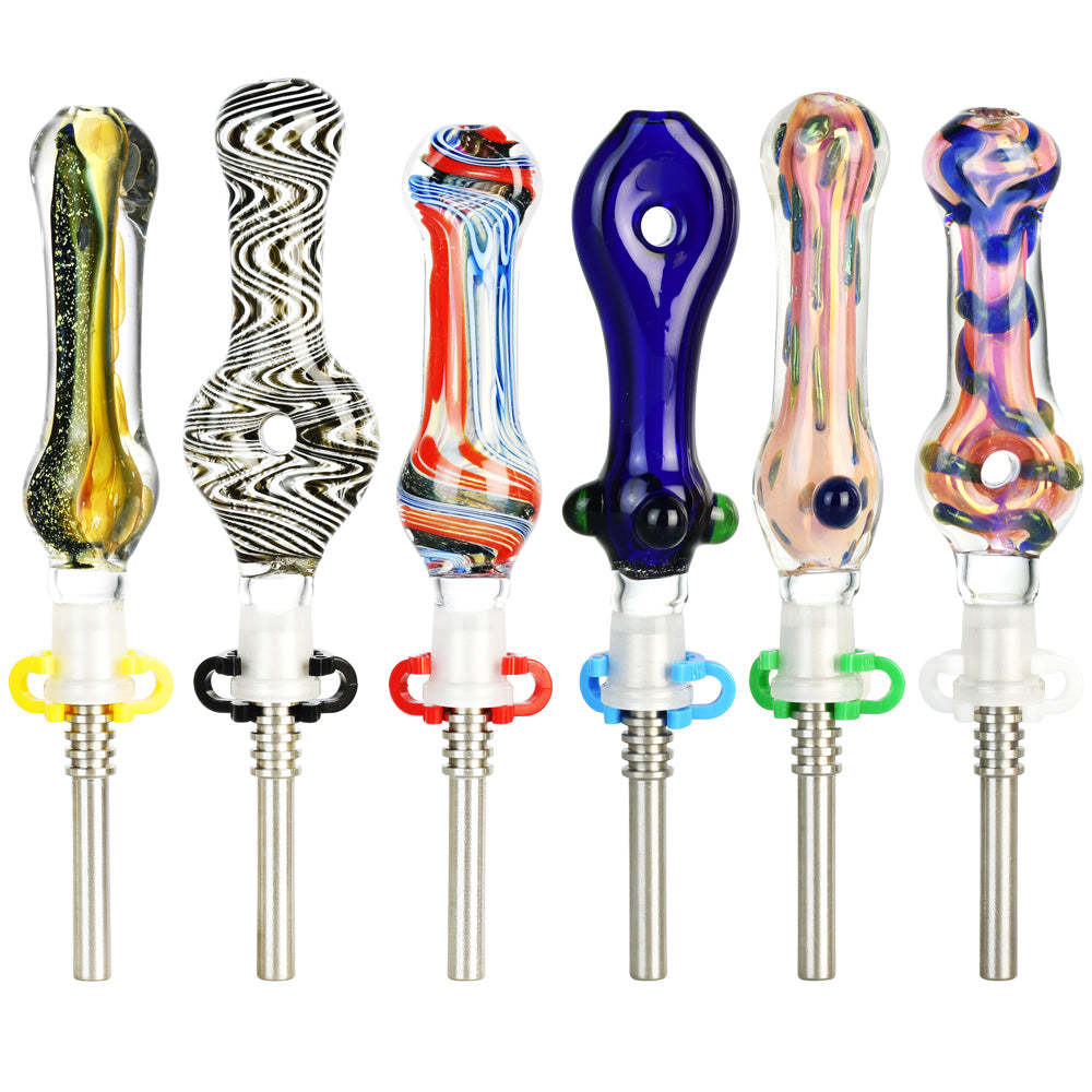 Choice Dab Straw Kit Ti Tip - 10mm/5" - 6"/Asst - 40PC BUNDLE