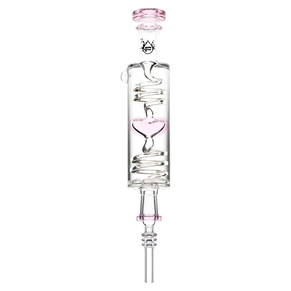 2PC SET - Pulsar Cool Down My Heart Glycerin Glass Dab Straw - 9.5" / Assorted Colors