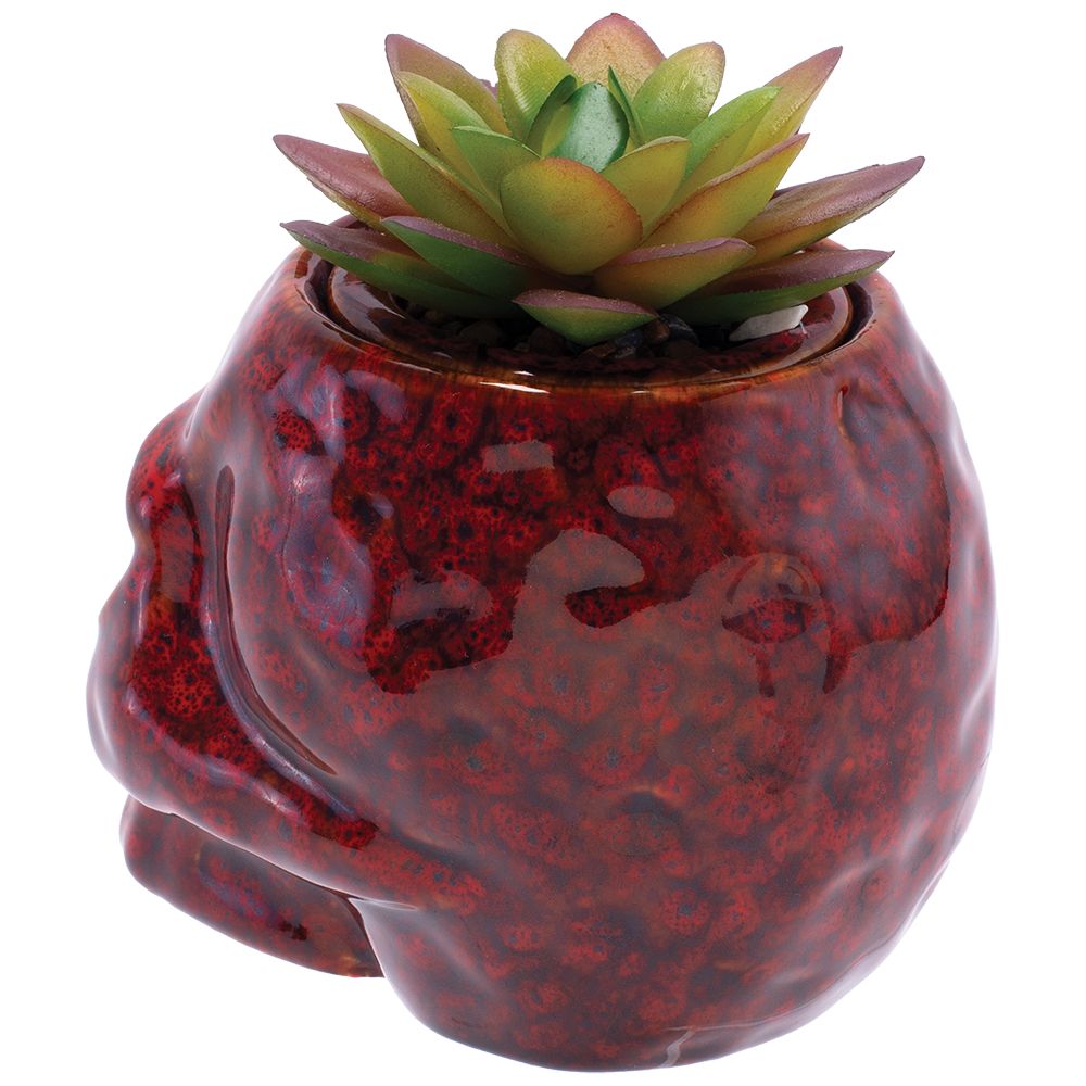 Fujima Skull Planter Reactive Glaze Ceramic Stash Jar | 4.5"