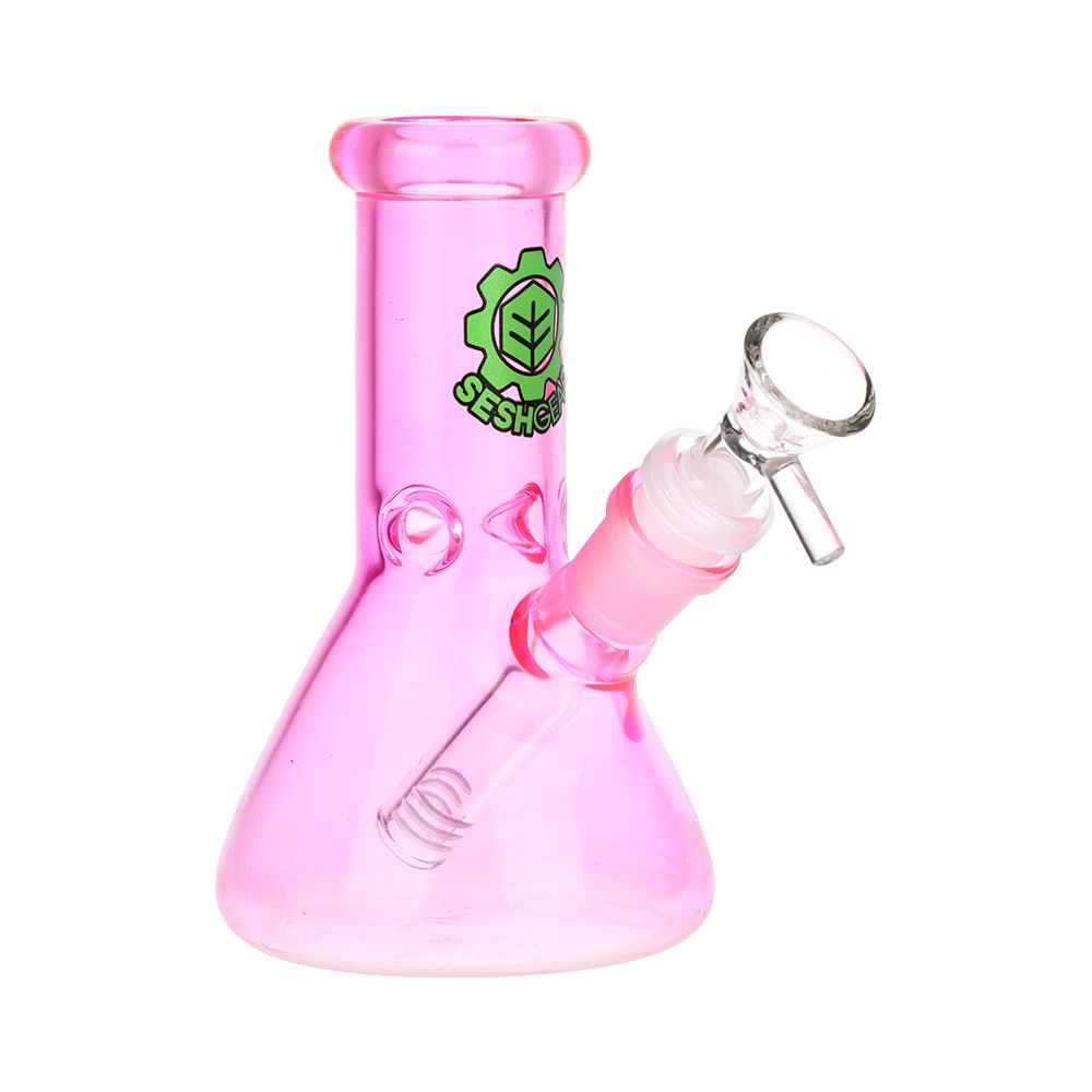 SeshGear Shorty Beaker Color Glass Water Pipe | 5.75" | 14mm F