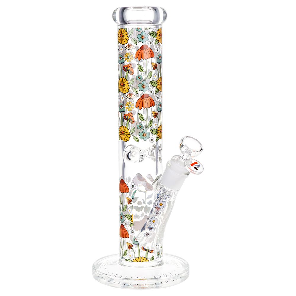 Pulsar Design Series Straight Tube Glass Water Pipe - Flower Vision / 12" / 14mm F