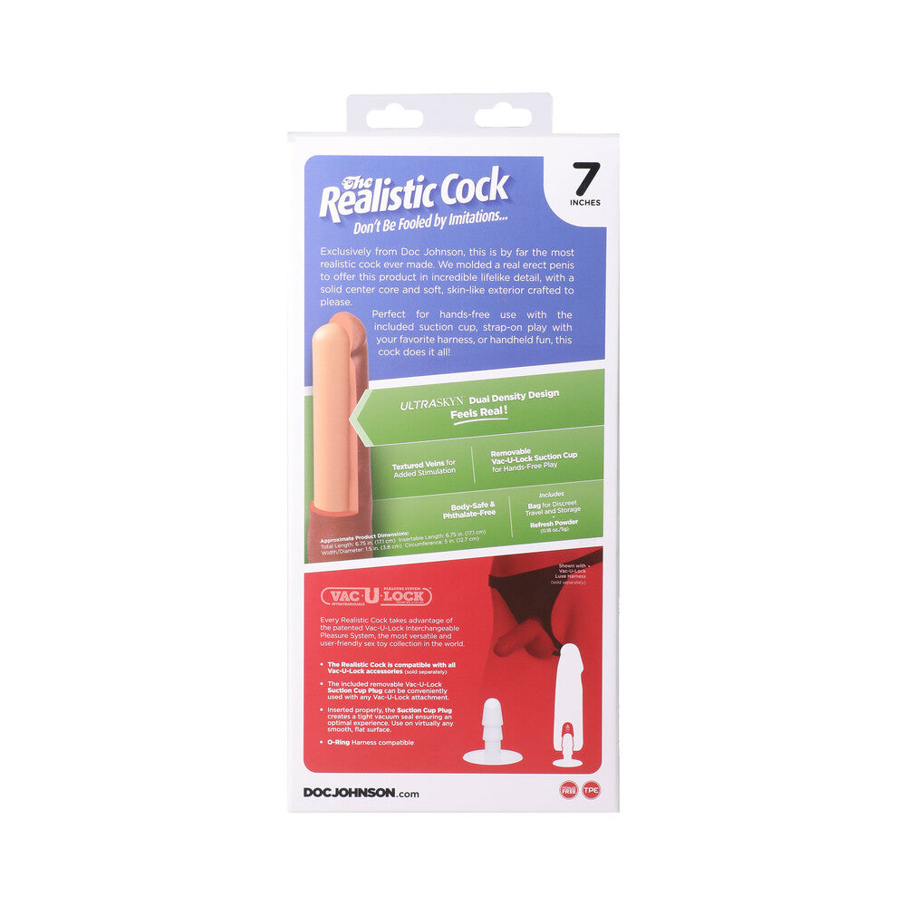 The Realistic Cock 7 in. ULTRASKYN Vac-U-Lock Dildo Vanilla