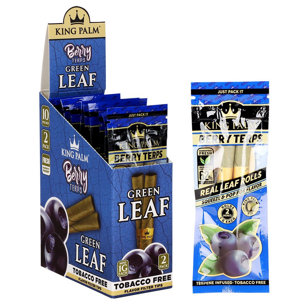 King Palm Hand-Rolled Leaf Wraps | Mini | 2pc | 10pk Display