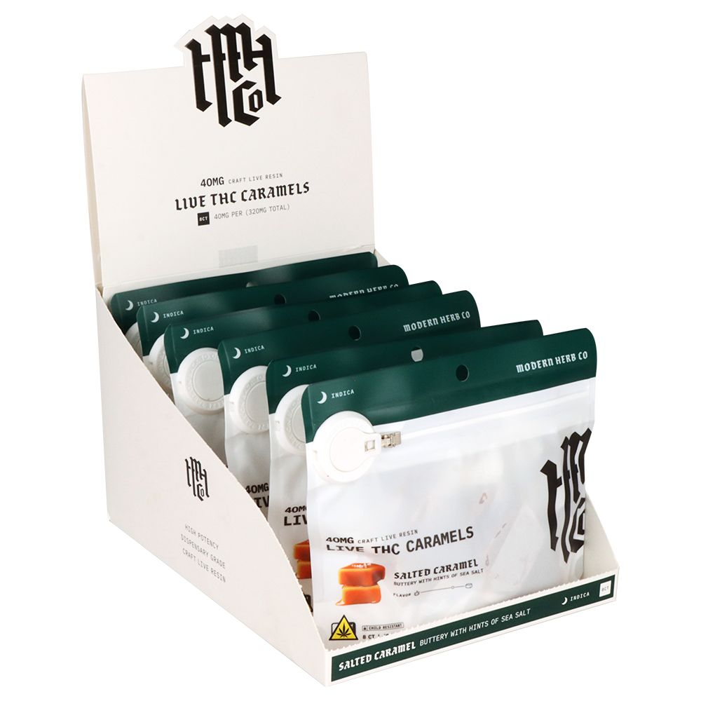 Modern Herb Co THC Caramels | Salted Caramel | 320mg | 8pc | 6pk Display