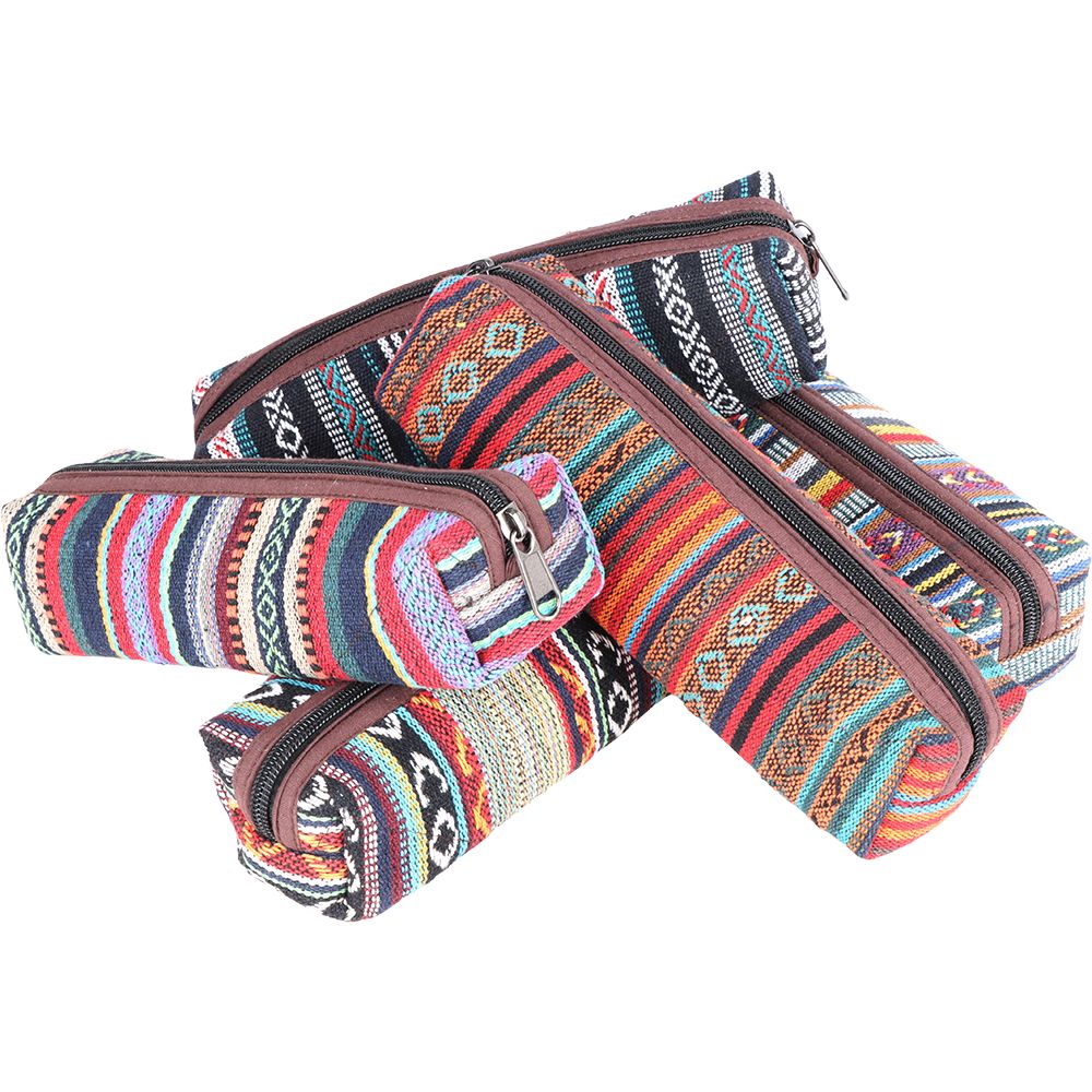 Nesting Zippered Hemp Pouches Set - 3pc / Assorted Sizes & Colors