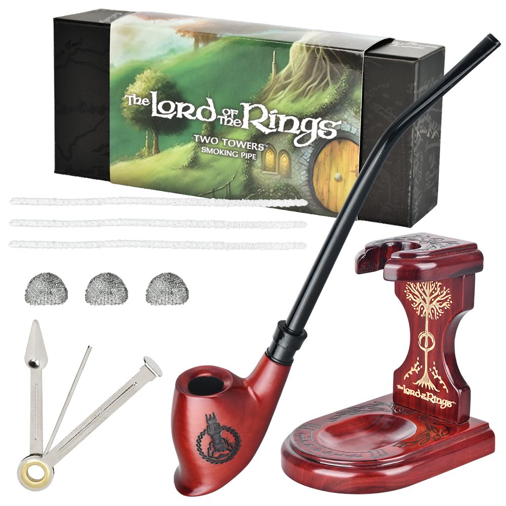 Pulsar Shire Pipes x LoTR TWO TOWERS Pipe & MIDDLE-EARTH Pipe Stand Bundle - 12"