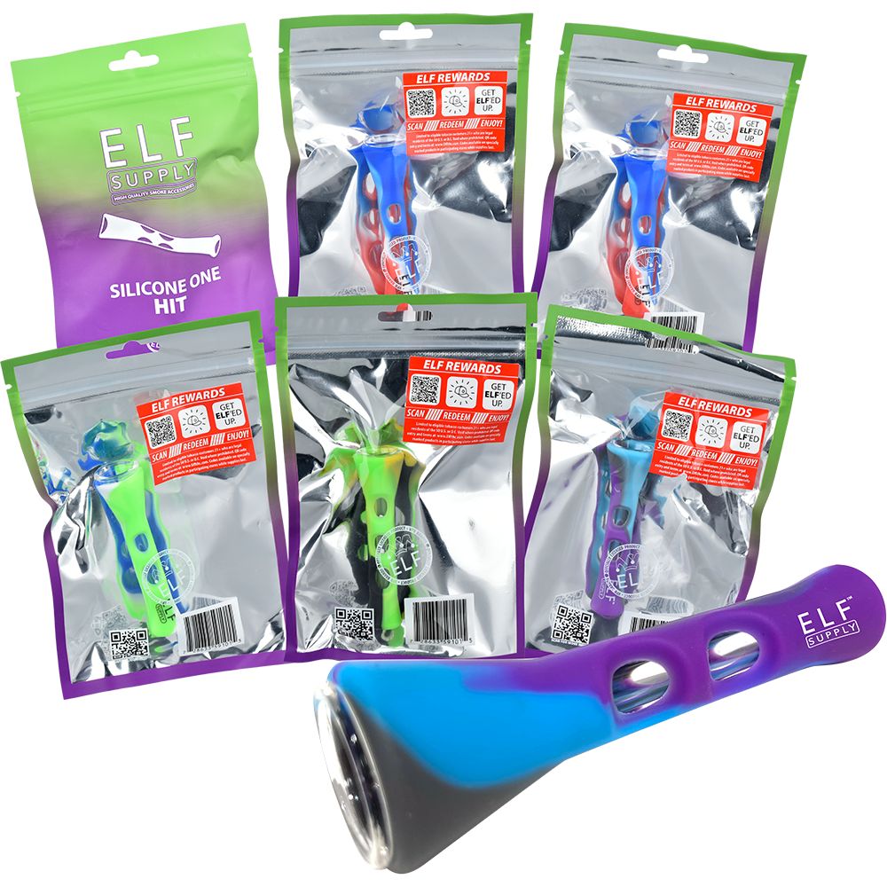 ELF Supply Silicone and Glass Chillum - 3.25" / 6ct