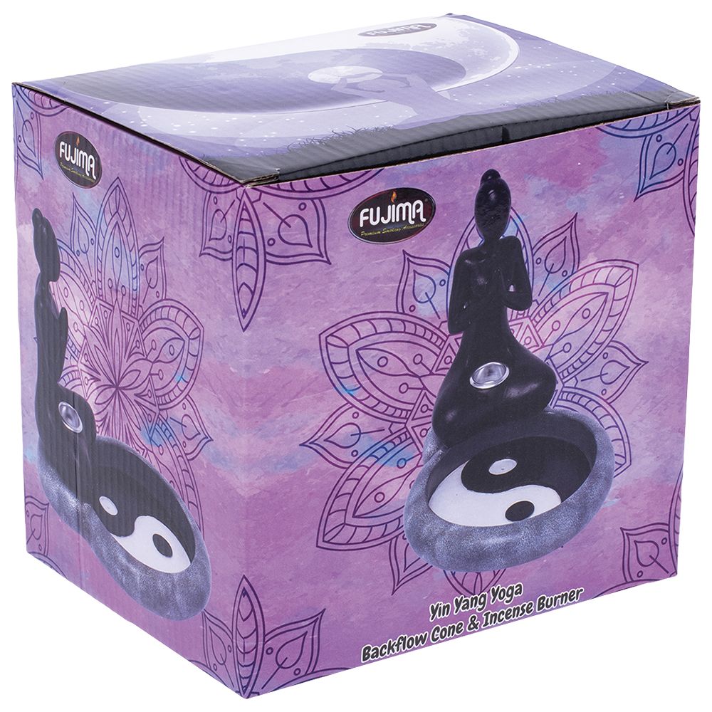Fujima Yin Yang Yoga Backflow Cone Incense Burner - 6"