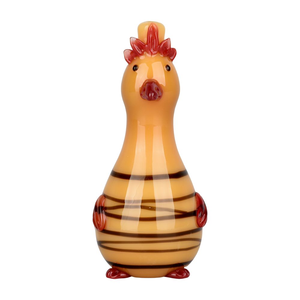 A Fowl Most Friendly Glass Hand Pipe - 4.5" / Colors Vary
