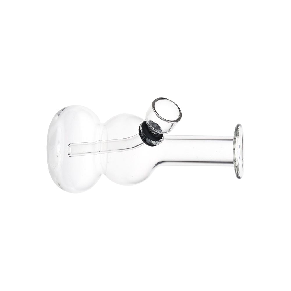 Itty Bitty Double Bubble Glass Water Pipe - 4.75" / Clear