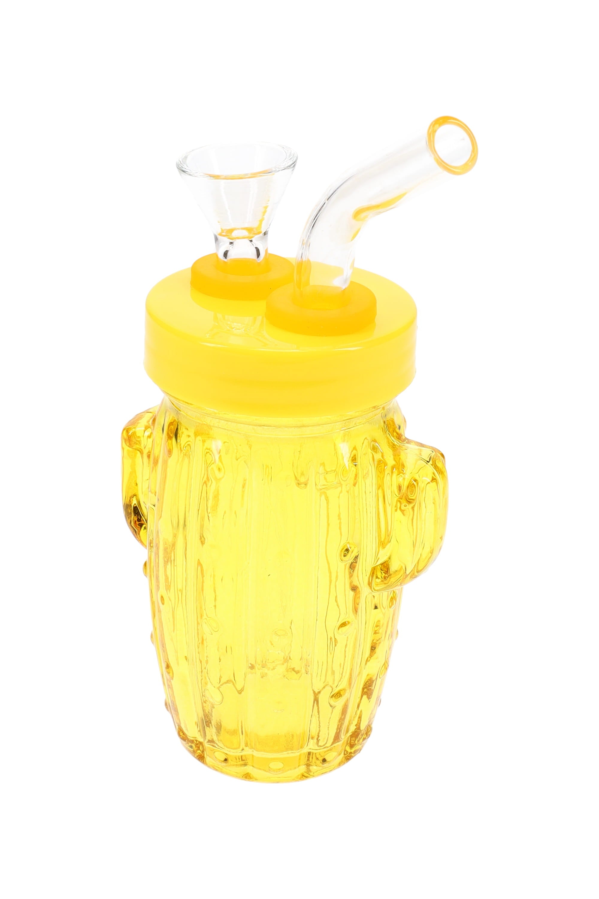 Colored Glass Cactus Water Pipe “Desert Sipper” – 3.5″