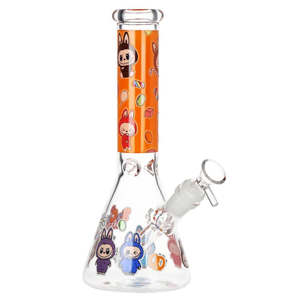 Labubu Beaker Glass Water Pipe Bong | 9.75" | 14mm F | Designs Vary