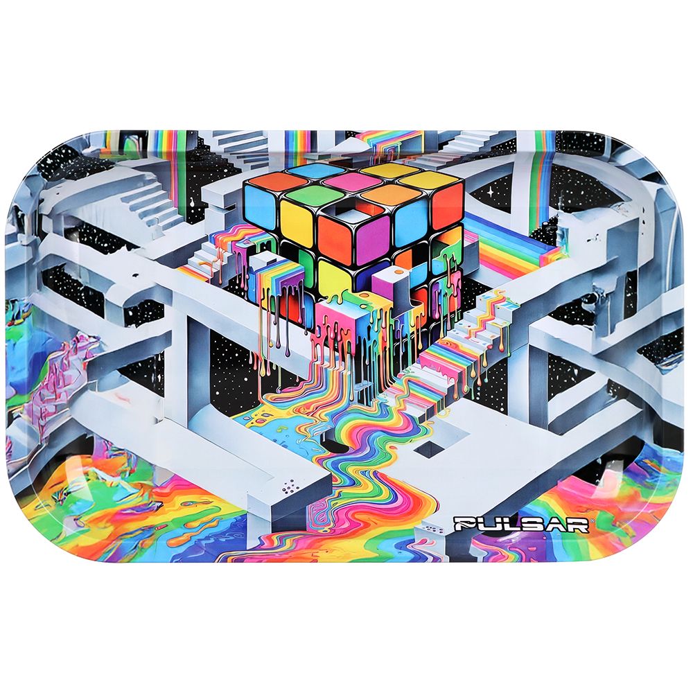 Pulsar Metal Rolling Tray - Cubic Reality / 11"x7"