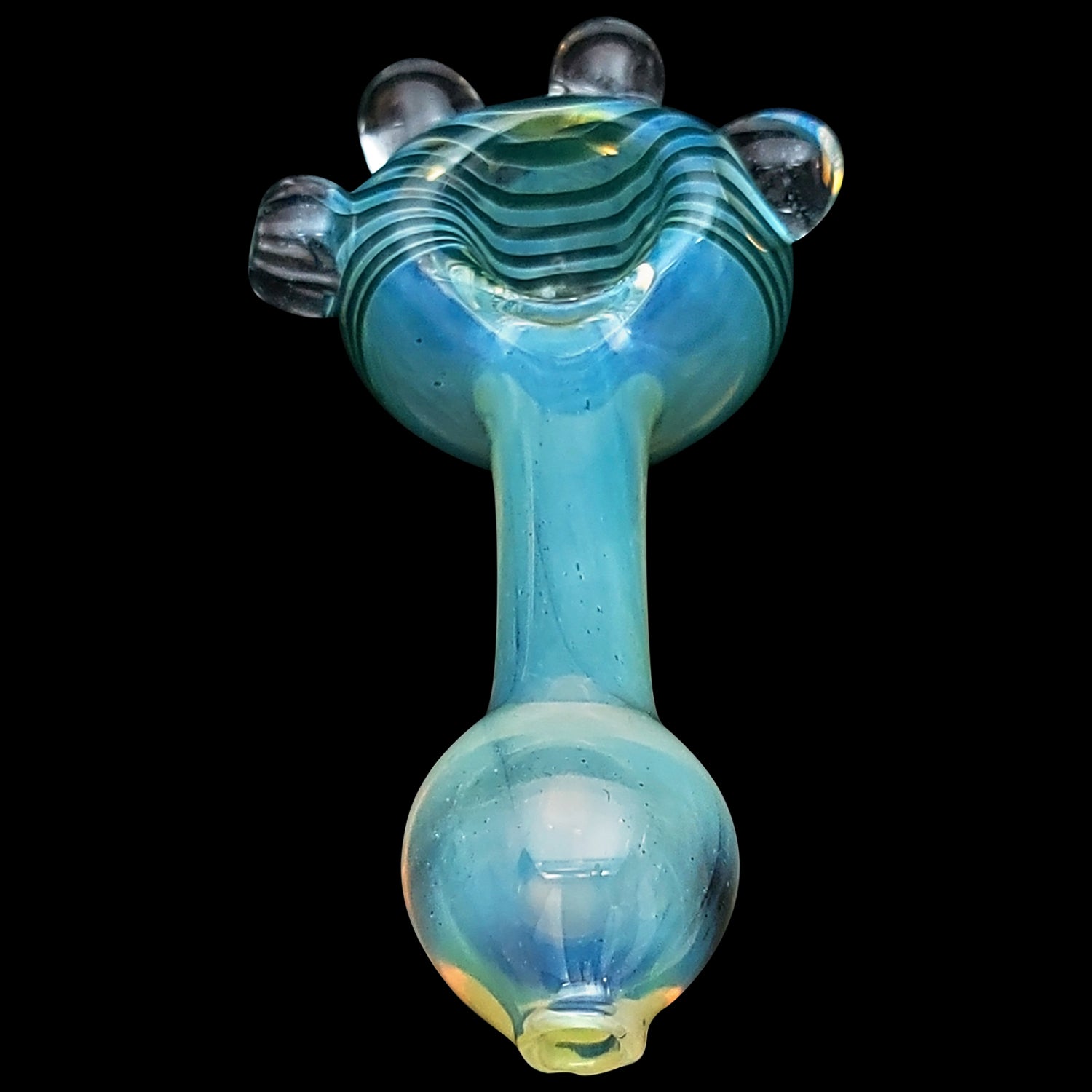 LA Pipes "Spiral Marble Head" Glass Spoon Pipe
