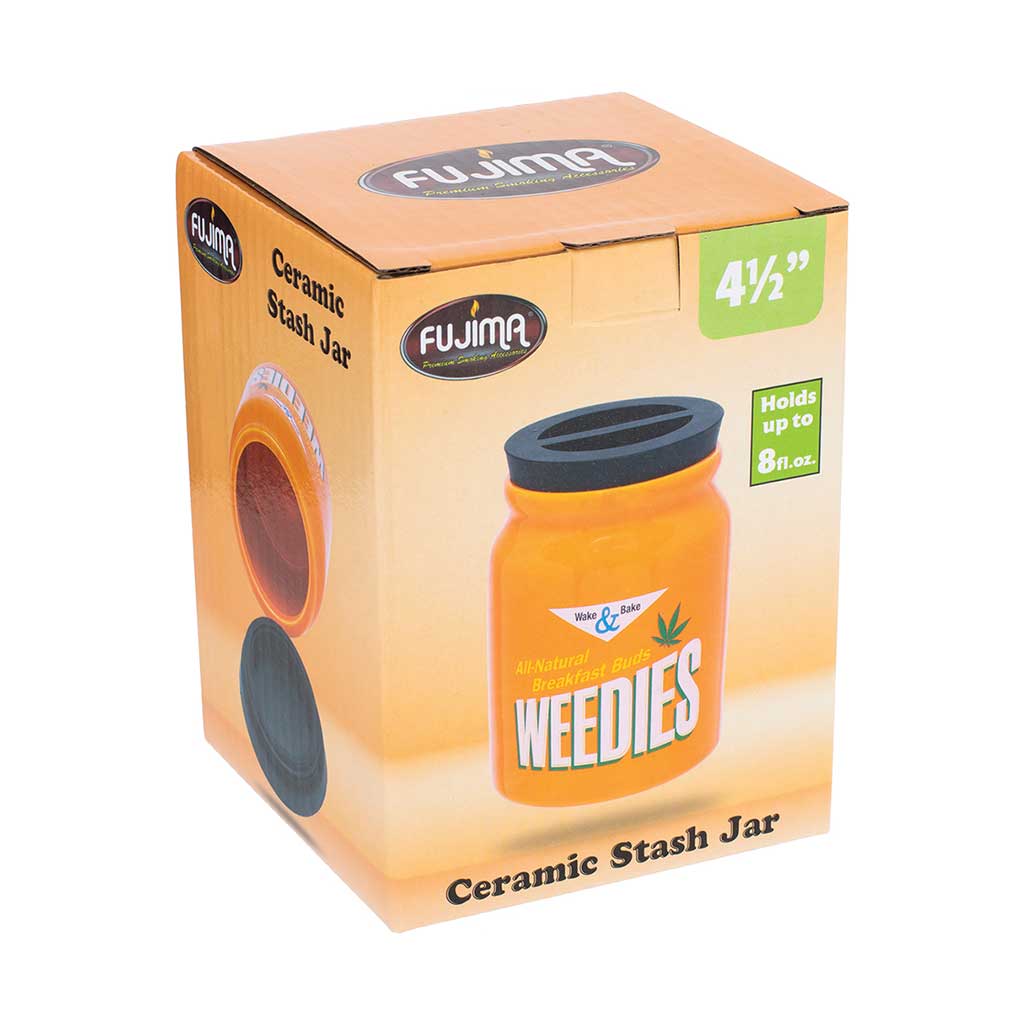 LARGE CERAMIC STASH JAR - WEEDIES