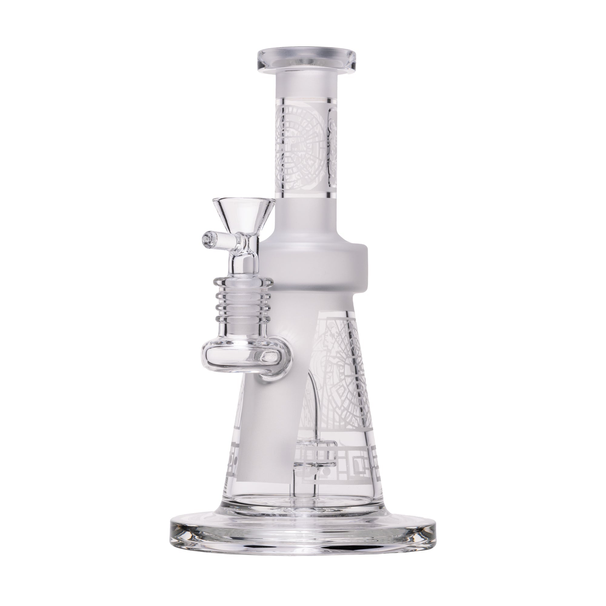 Human Grade Aztec (Sandblasted) Glass Water Pipe