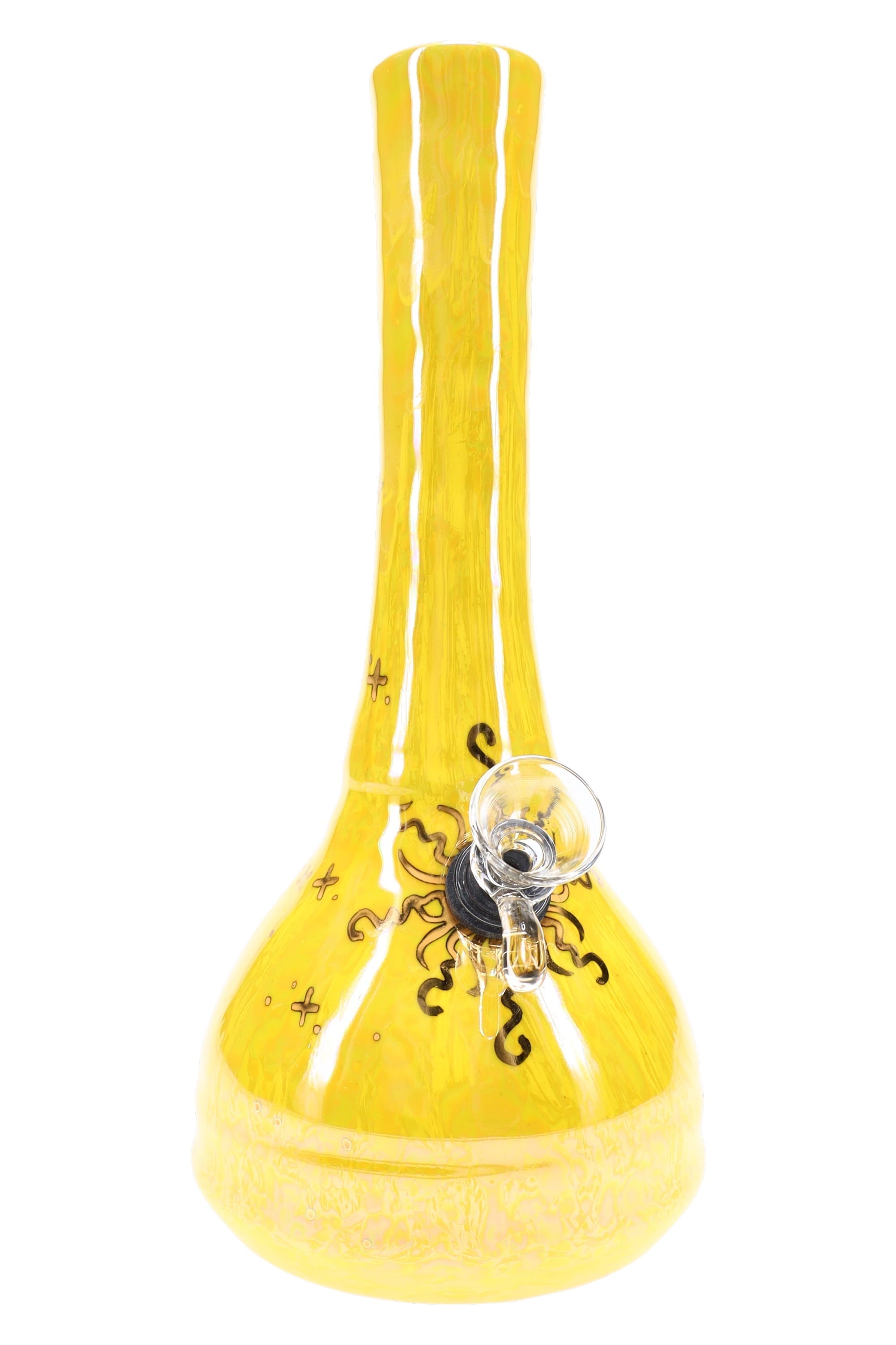 Ancient Creations 9″ Gold Sunburst Ceramic Beaker Bong