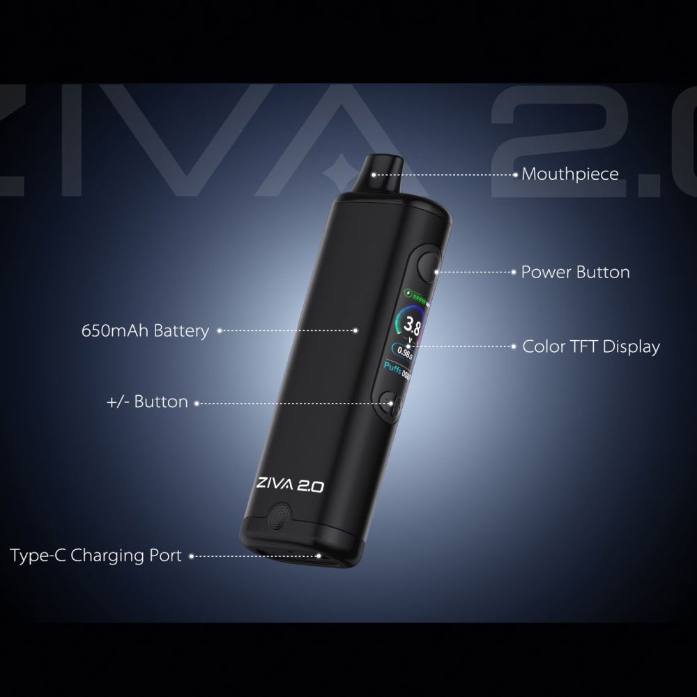 10CT DISPLAY - Yocan Ziva Pro 2.0 Auto-Draw 510 Battery - 650mAh / Assorted Colors