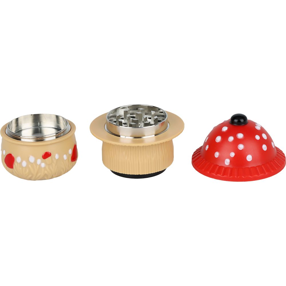 Mushroom Acrylic Grinder - 3pc / 1.5" 12ct